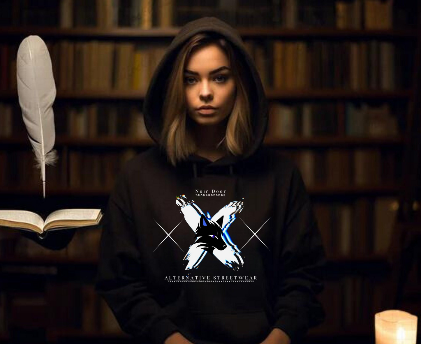 Wolf X Graphic Pullover: Edgy Gothic Streetwear