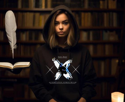 Wolf X Graphic Pullover: Edgy Gothic Streetwear