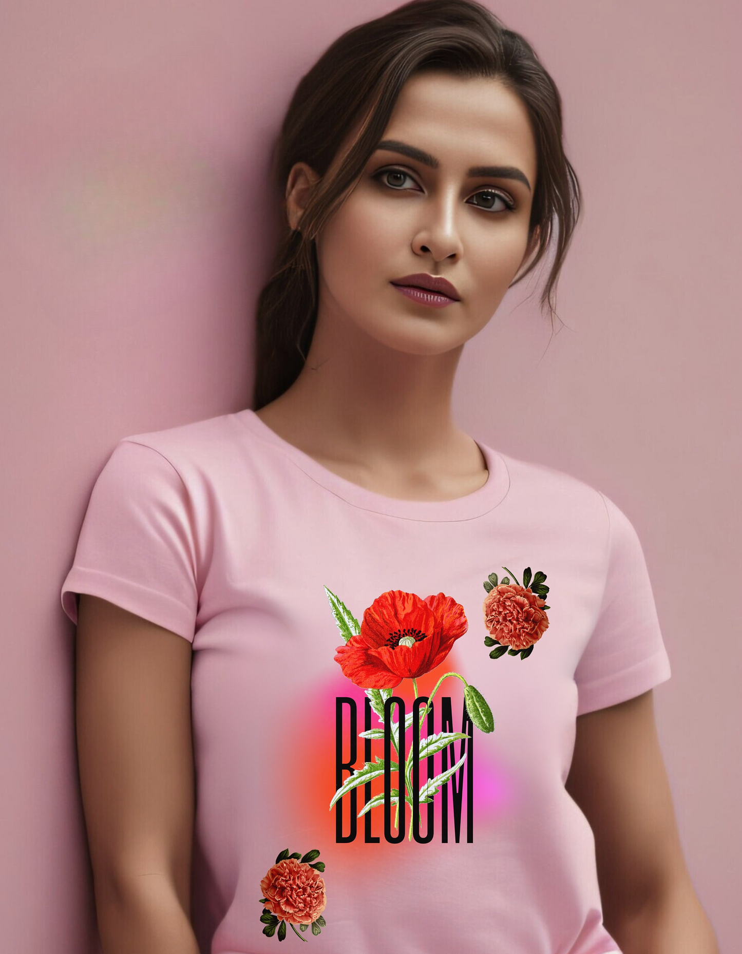 Floral Bloom Graphic Tee: Vibrant Botanical Rose Shirt