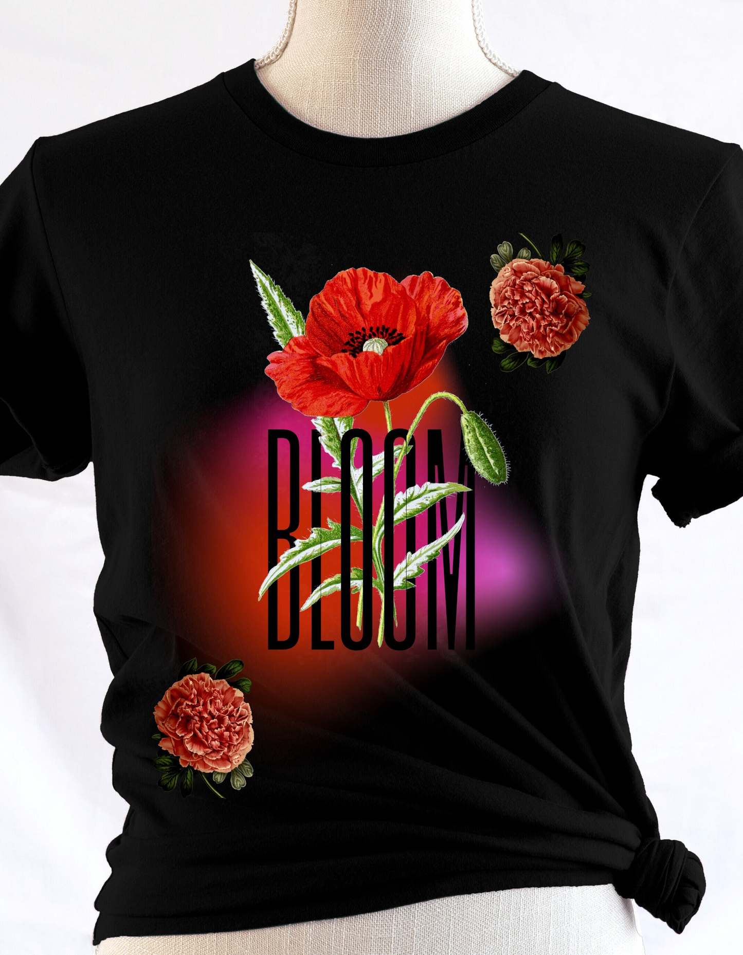 Floral Bloom Graphic Tee: Vibrant Botanical Rose Shirt