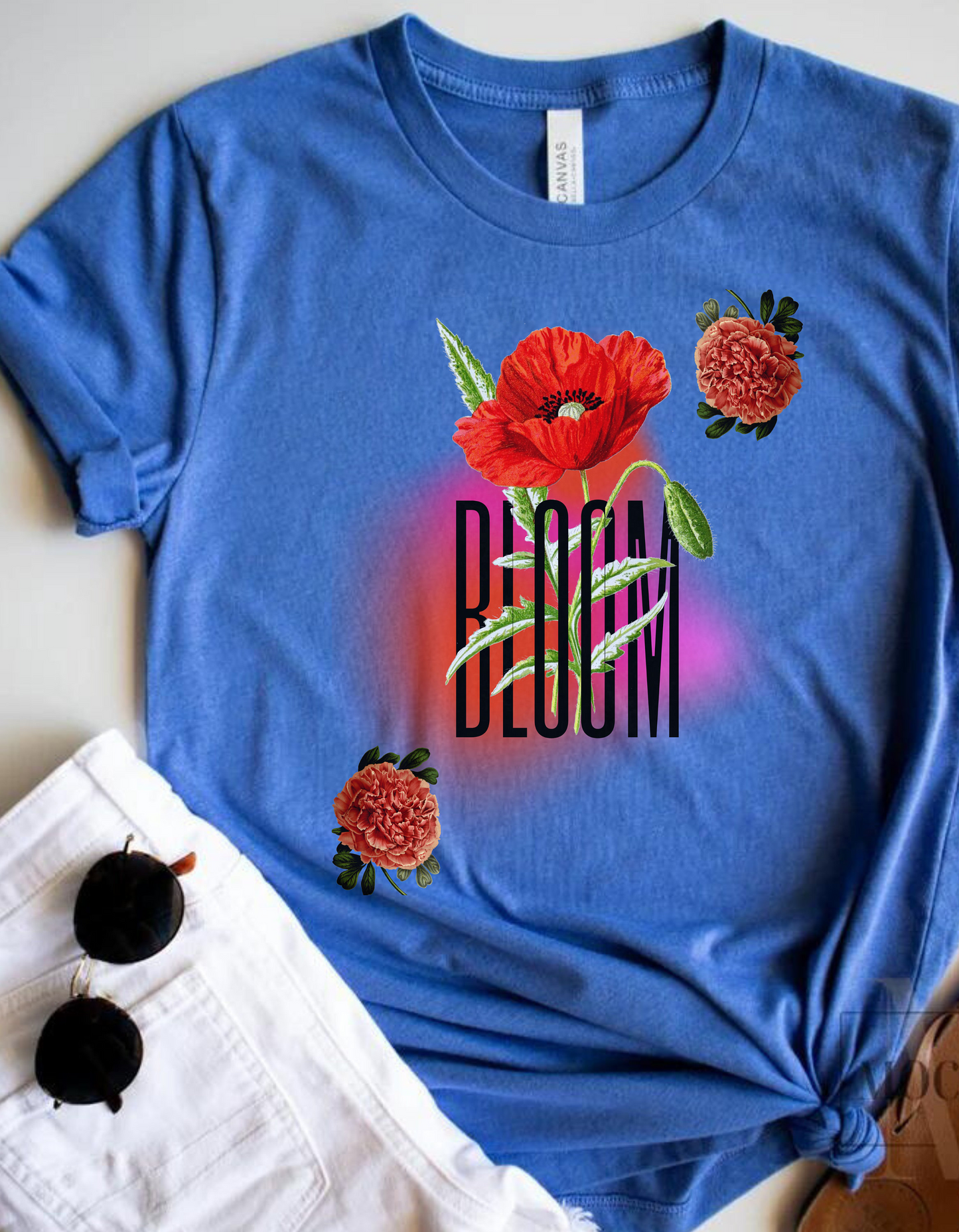 Floral Bloom Graphic Tee: Vibrant Botanical Rose Shirt