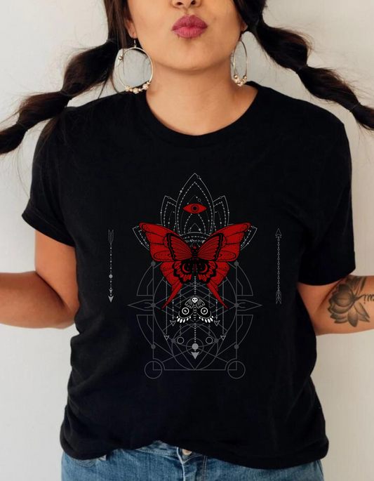 Butterfly Tarot Shirt, Witchy Summer Tees, Gifts For Healers, Mystical Metamorphosis, Vintage Goth Aesthetic, Cottagecore Outfit, Durable