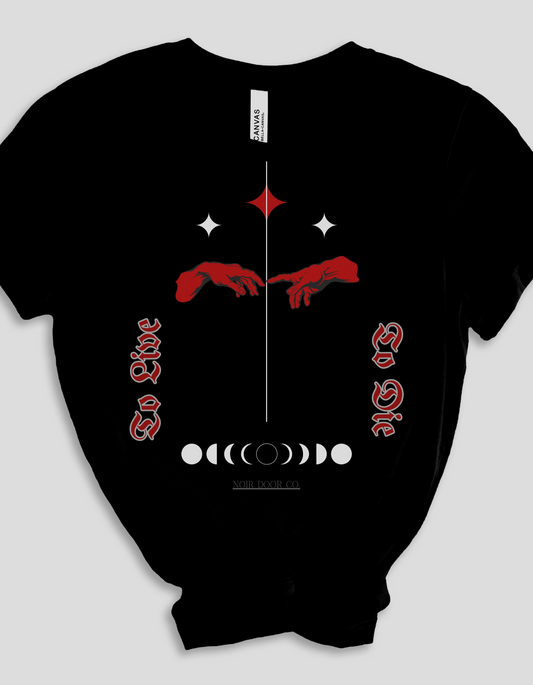 Gothic Moon Phases T-Shirt: Celestial Hands Graphic, USA Made