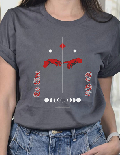 Gothic Moon Phases T-Shirt: Celestial Hands Graphic, USA Made