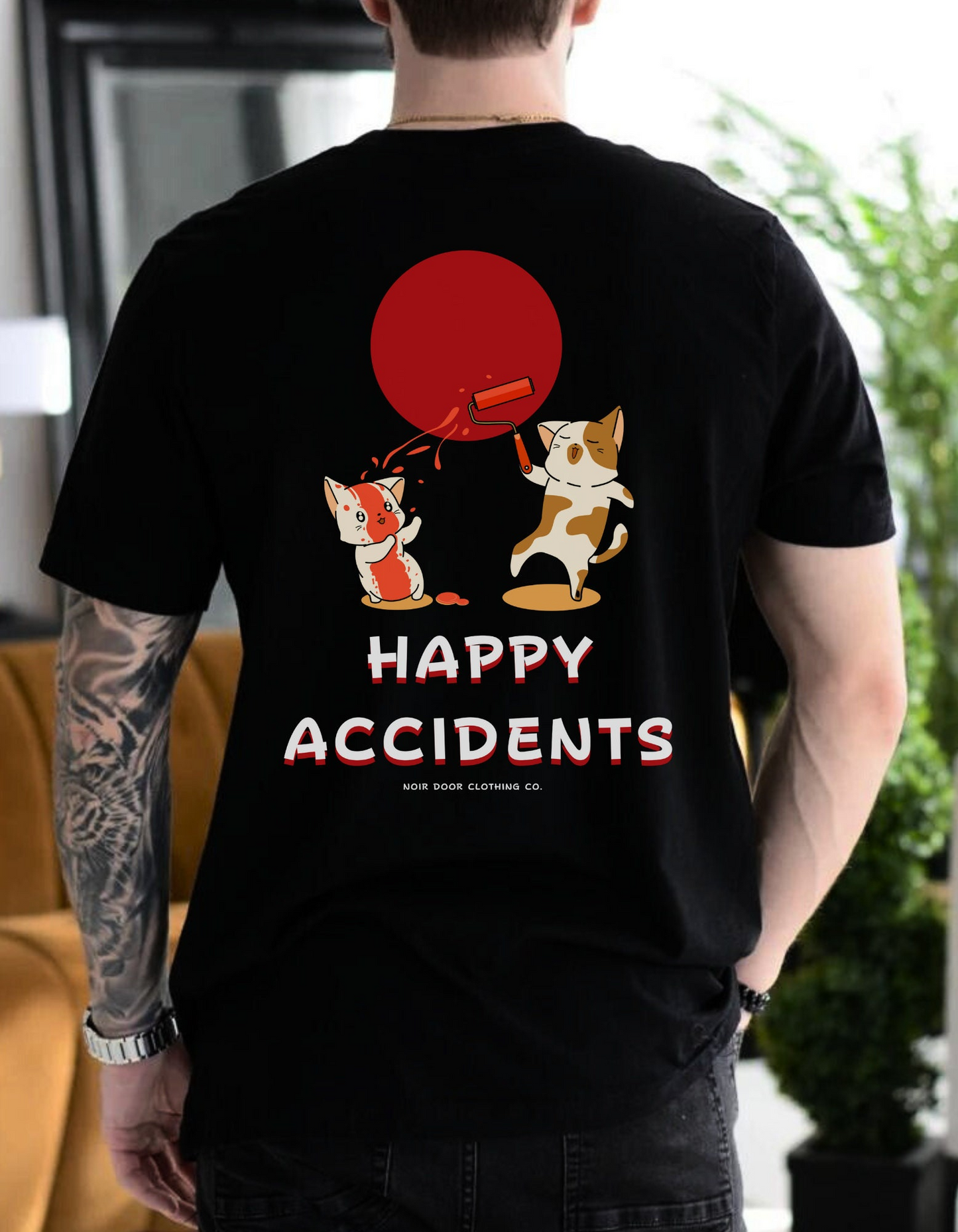 Life Is Art Cat T-Shirt: Happy Accidents Design