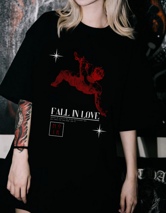 Gothic Skater Tee: Greek Statue, Fall In Love - USA Made