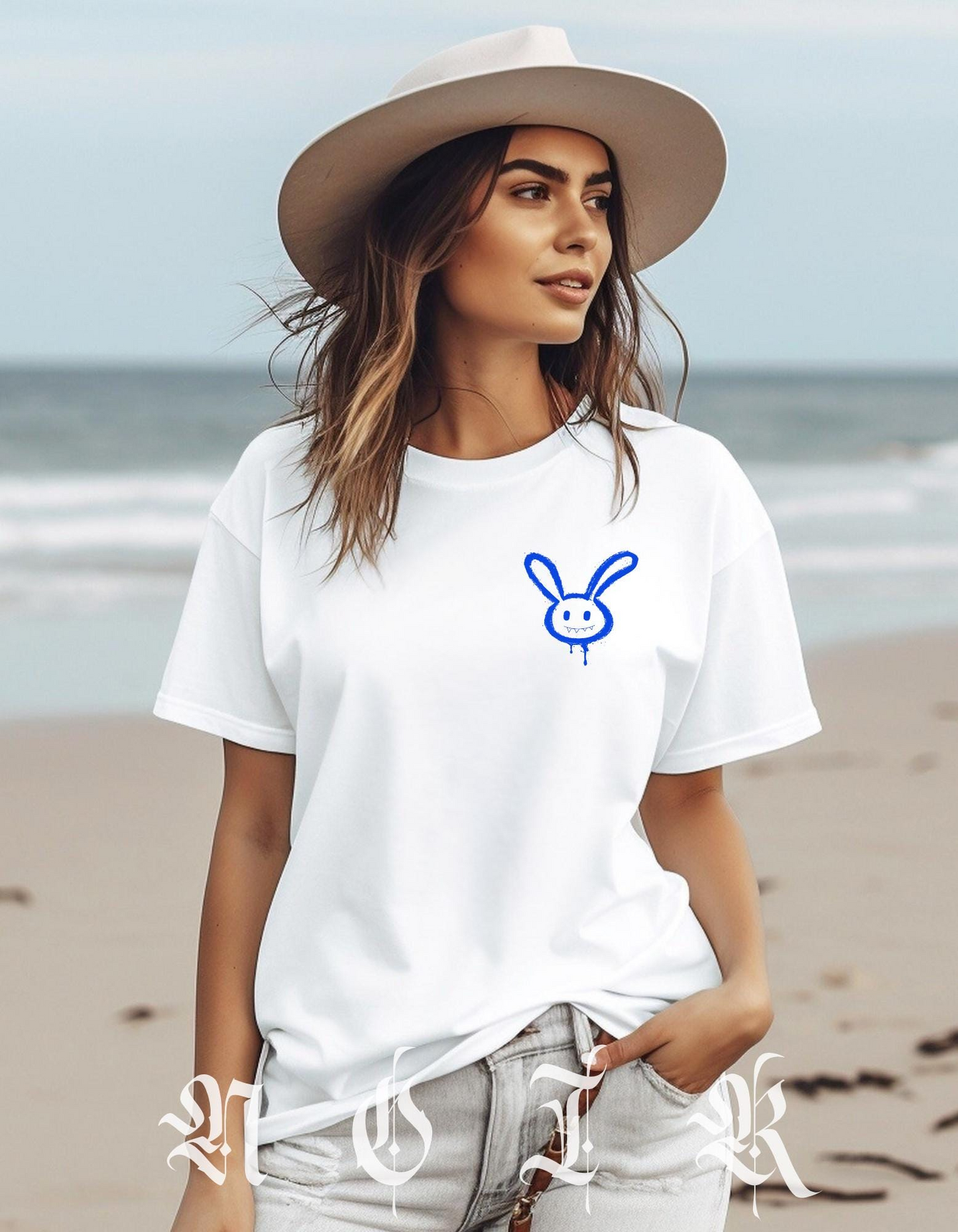 Lucky Bunny Graffiti T-Shirt: Edgy Streetwear, Mental Health Awareness