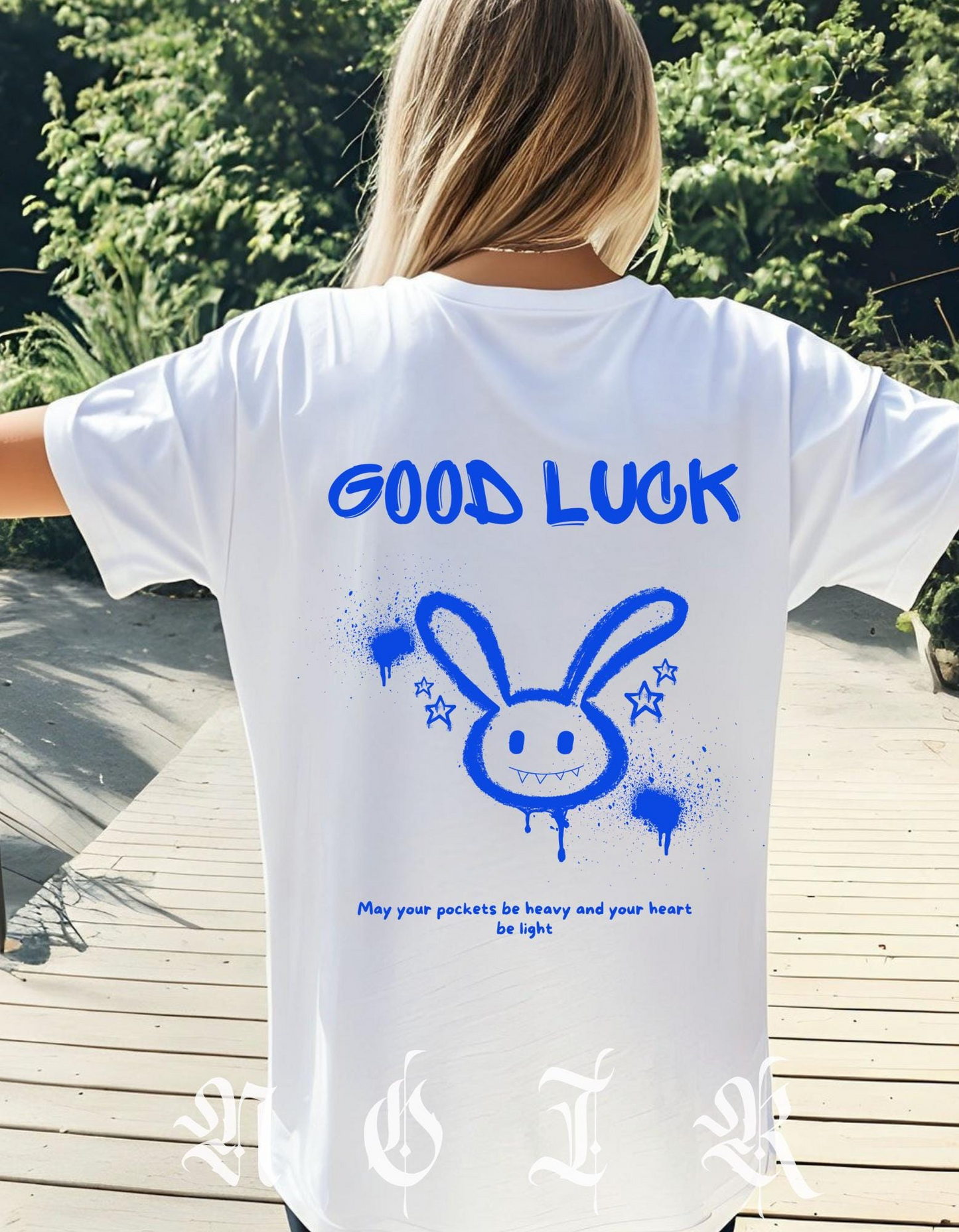 Lucky Bunny Graffiti T-Shirt: Edgy Streetwear, Mental Health Awareness