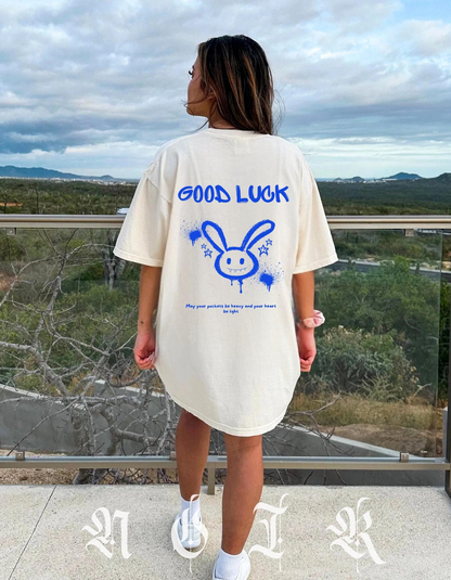 Lucky Bunny Graffiti T-Shirt: Edgy Streetwear, Mental Health Awareness