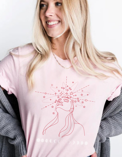 Mystical Imagination Tee: Moon Phases, Witchy Style