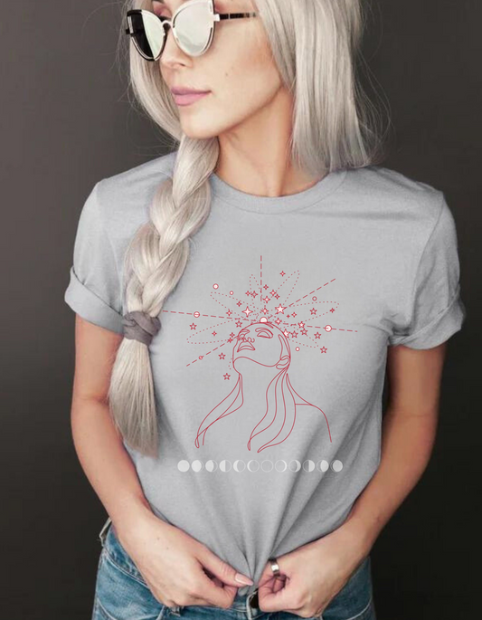 Mystical Imagination Tee: Moon Phases, Witchy Style