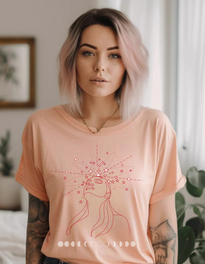 Mystical Imagination Tee: Moon Phases, Witchy Style