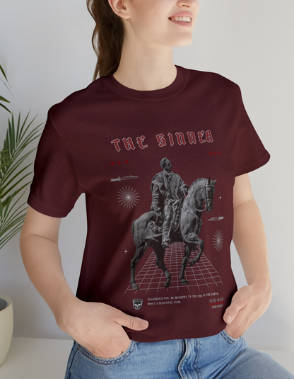 Sinner Tarot T-Shirt: Rebellious Knight, Dark Art Tee