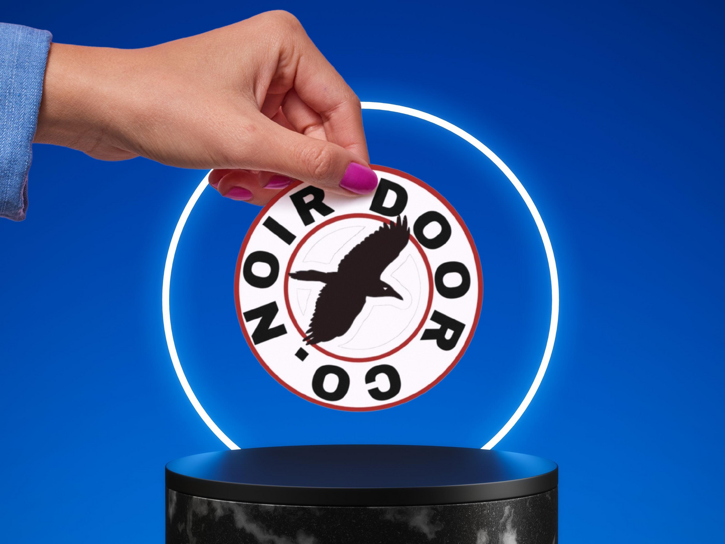 Raven Vinyl Sticker: Gothic Minimalist Crow Decal - Noir Door Co.