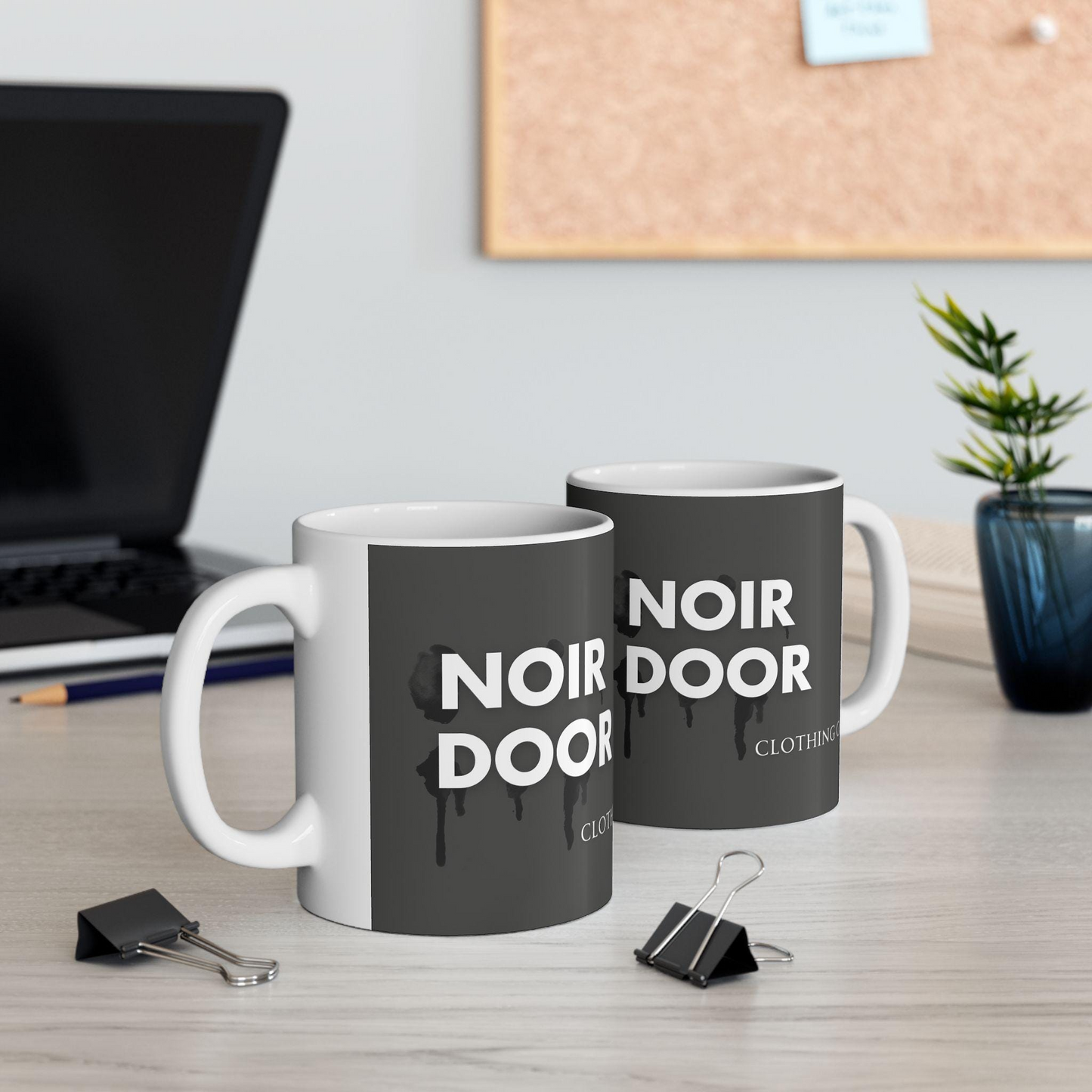 Noir Door Mug, Alt Aesthetic Cup, Black Ceramic Mug, Minimalist Art, Modern Decor, Unique Gifts, Microwave Safe Mug, Gift for Coffee Lover