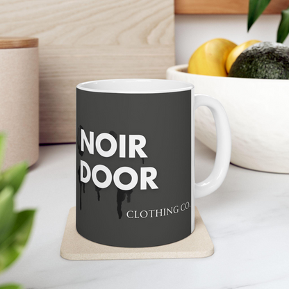 Noir Door Mug, Alt Aesthetic Cup, Black Ceramic Mug, Minimalist Art, Modern Decor, Unique Gifts, Microwave Safe Mug, Gift for Coffee Lover