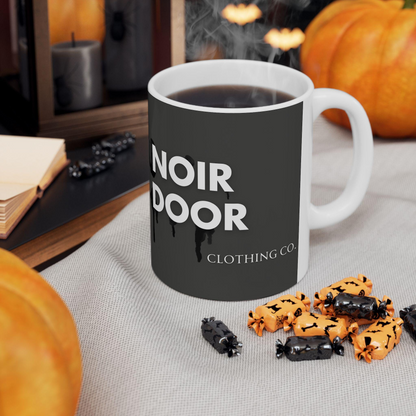 Noir Door Mug, Alt Aesthetic Cup, Black Ceramic Mug, Minimalist Art, Modern Decor, Unique Gifts, Microwave Safe Mug, Gift for Coffee Lover