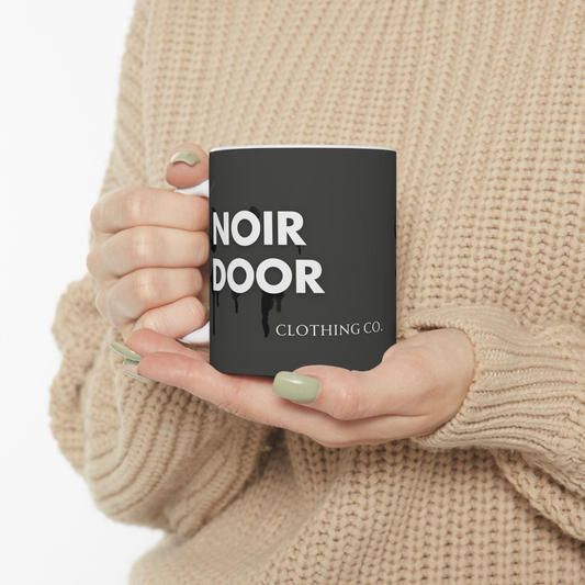 Noir Door Mug, Alt Aesthetic Cup, Black Ceramic Mug, Minimalist Art, Modern Decor, Unique Gifts, Microwave Safe Mug, Gift for Coffee Lover
