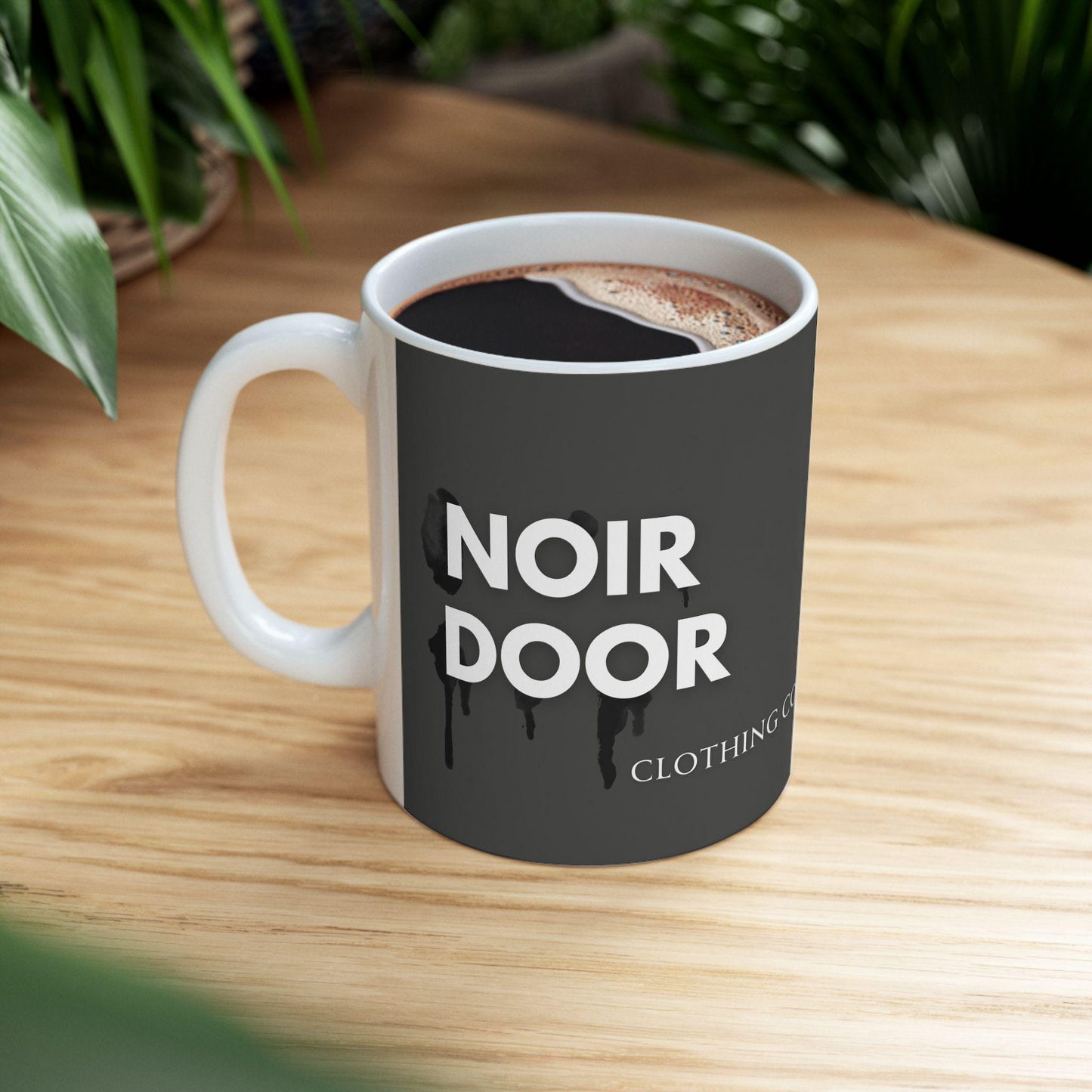 Noir Door Mug, Alt Aesthetic Cup, Black Ceramic Mug, Minimalist Art, Modern Decor, Unique Gifts, Microwave Safe Mug, Gift for Coffee Lover