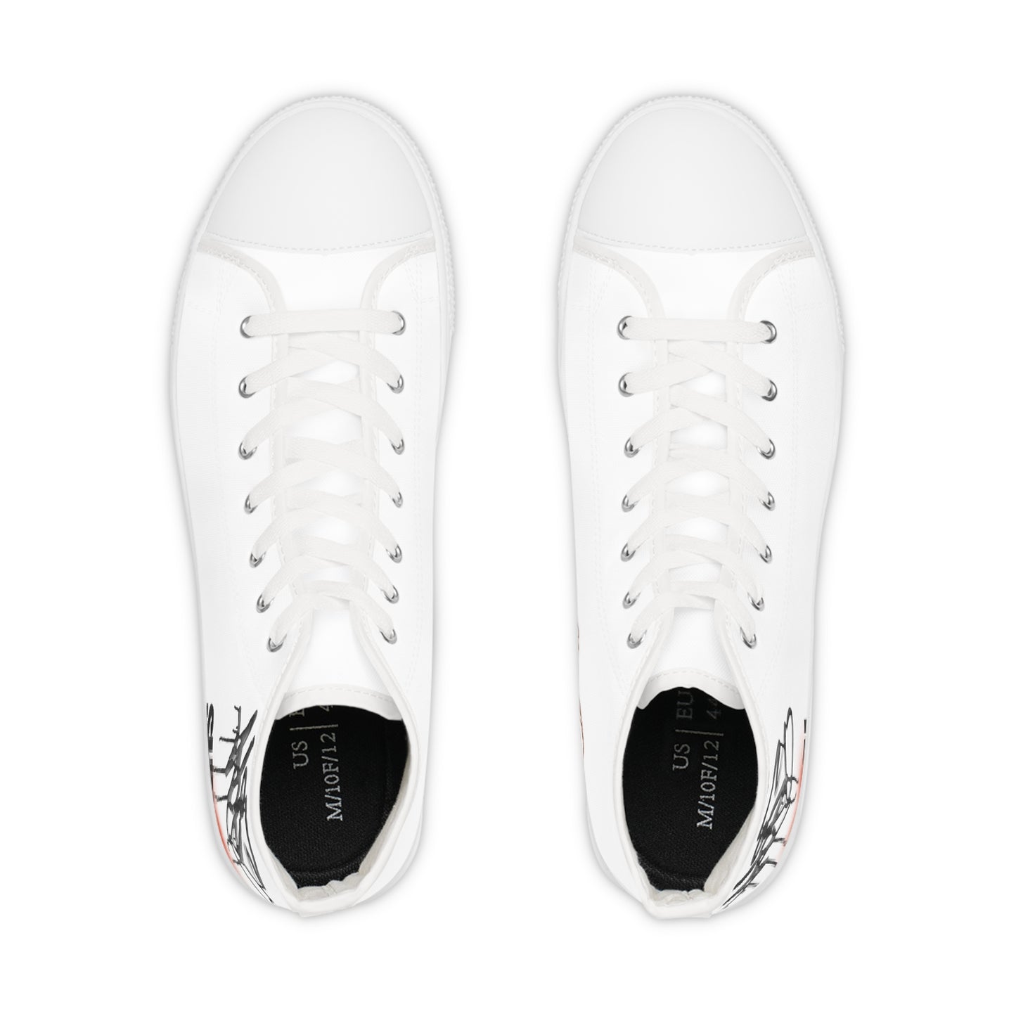 High-Top Sneakers: Surreal Graffiti Art, Memory Foam Soles