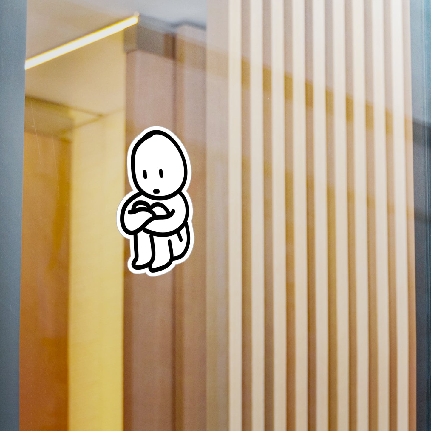 Cute Sad Vinyl Decals for Windows and Laptops, Motivational Sticker for Home Decor, Kid-Friendly Wall Art, Gift for Friends