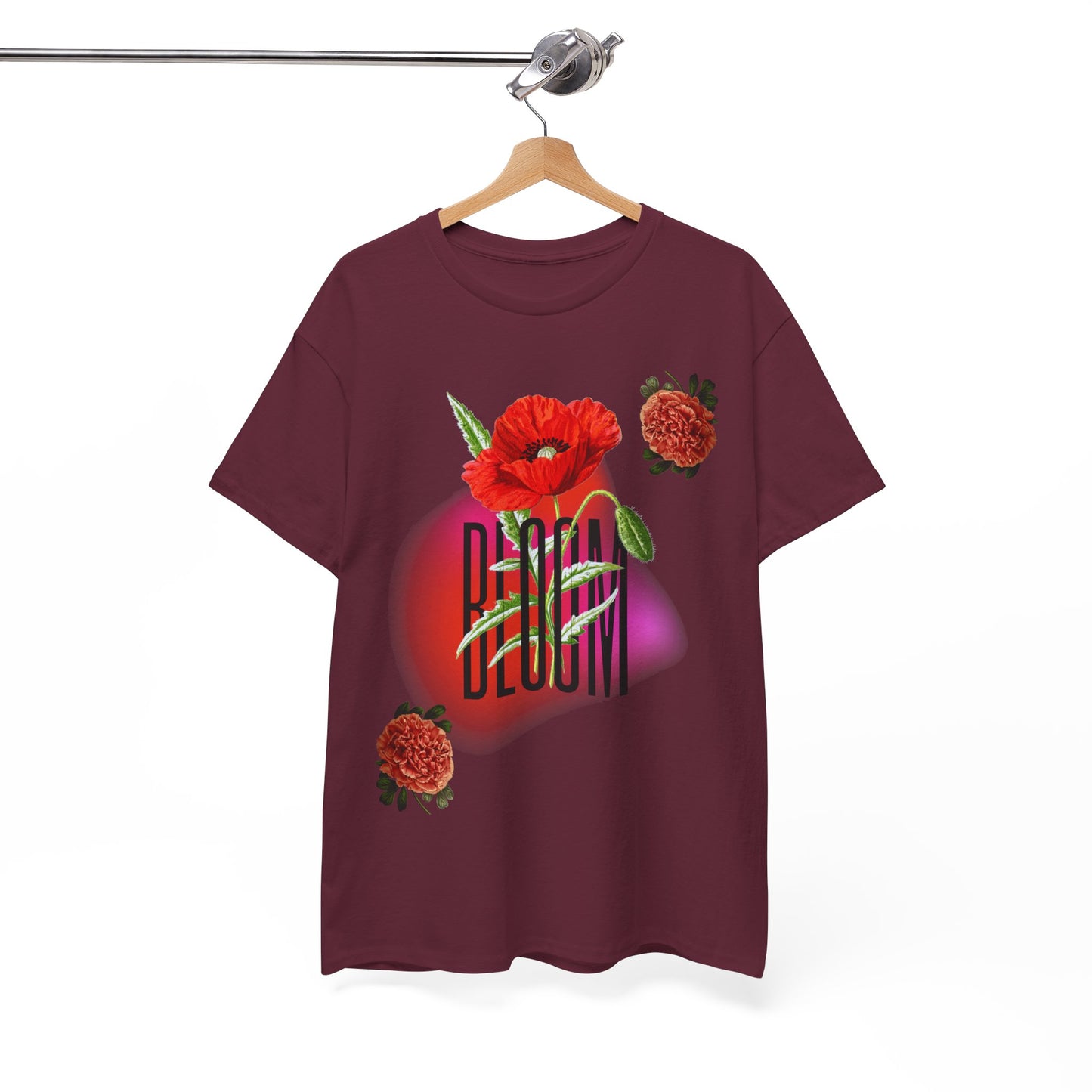 Floral Bloom Graphic Tee: Vibrant Botanical Rose Shirt
