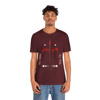 Gothic Moon Phases T-Shirt: Celestial Hands Graphic, USA Made