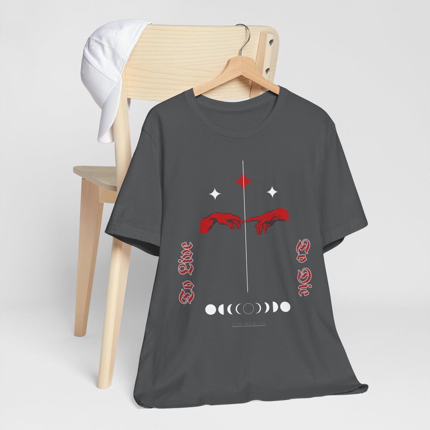Gothic Moon Phases T-Shirt: Celestial Hands Graphic, USA Made
