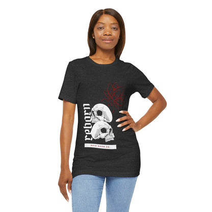 Reborn Skull Graphic Tee: Gothic Crown Design
