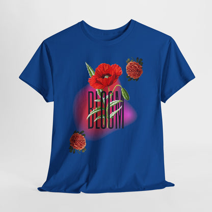 Floral Bloom Graphic Tee: Vibrant Botanical Rose Shirt