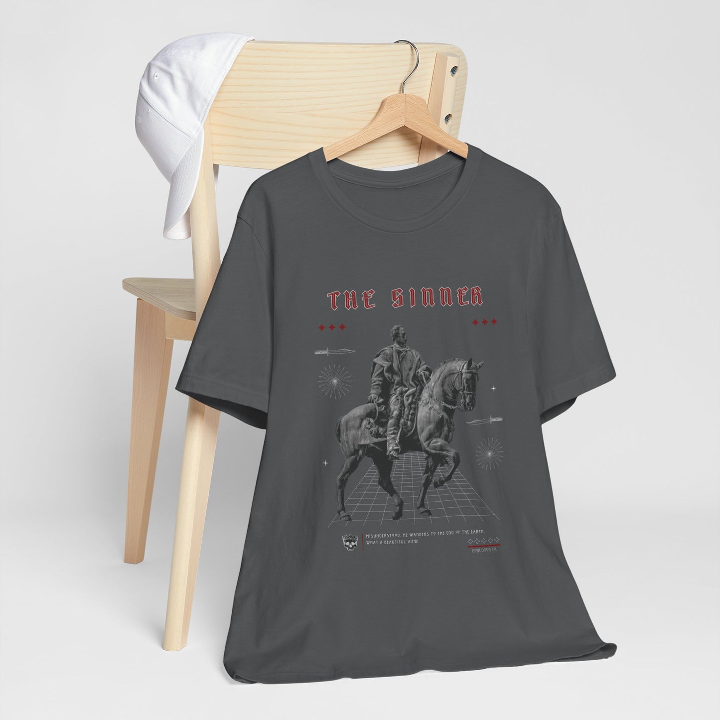 Sinner Tarot T-Shirt: Rebellious Knight, Dark Art Tee