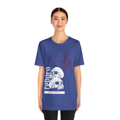 Reborn Skull Graphic Tee: Gothic Crown Design