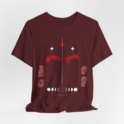 Gothic Moon Phases T-Shirt: Celestial Hands Graphic, USA Made
