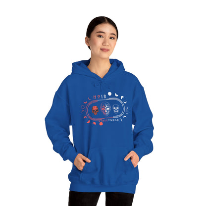 Celestial Oversized Hoodie for Her, Gothic Skull and Moon Pullover, Unique Alternative Apparel, Dark Aesthetic Top, Moody Fashion for Fall