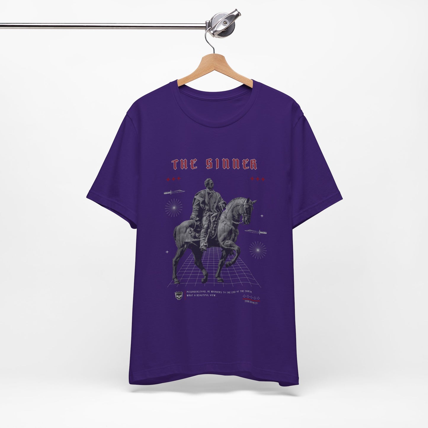 Sinner Tarot T-Shirt: Rebellious Knight, Dark Art Tee