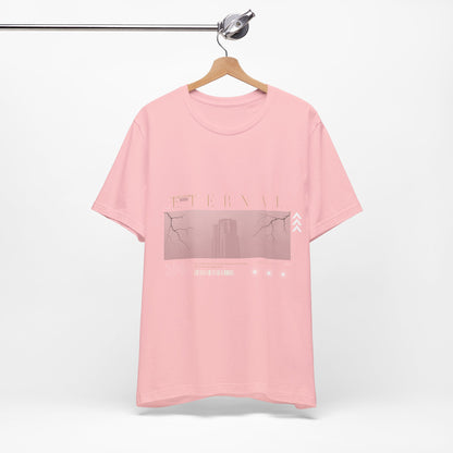 Eternal Skyscraper T-Shirt: Gothic Cityscape, Lightning Bolt Apparel
