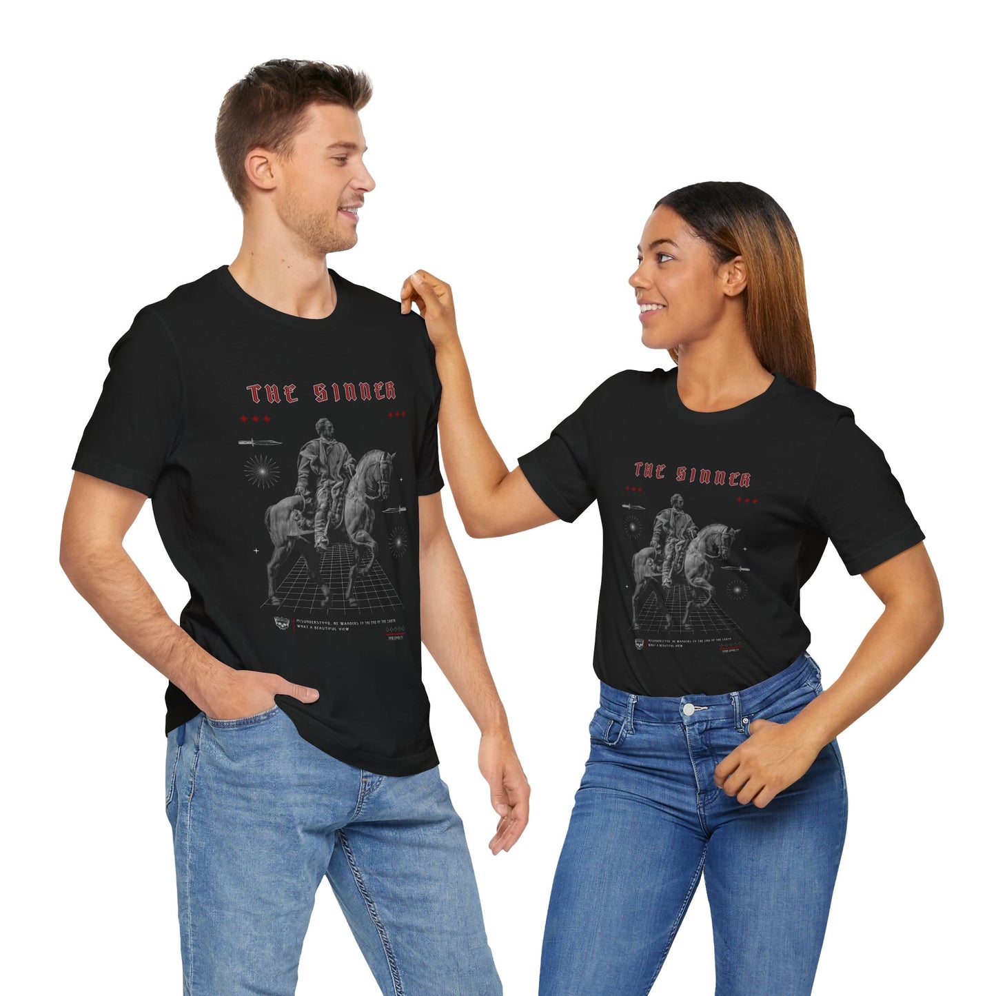 Sinner Tarot T-Shirt: Rebellious Knight, Dark Art Tee