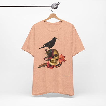 Raven Skull T-Shirt: Gothic Poem Apparel, Dark Illustration