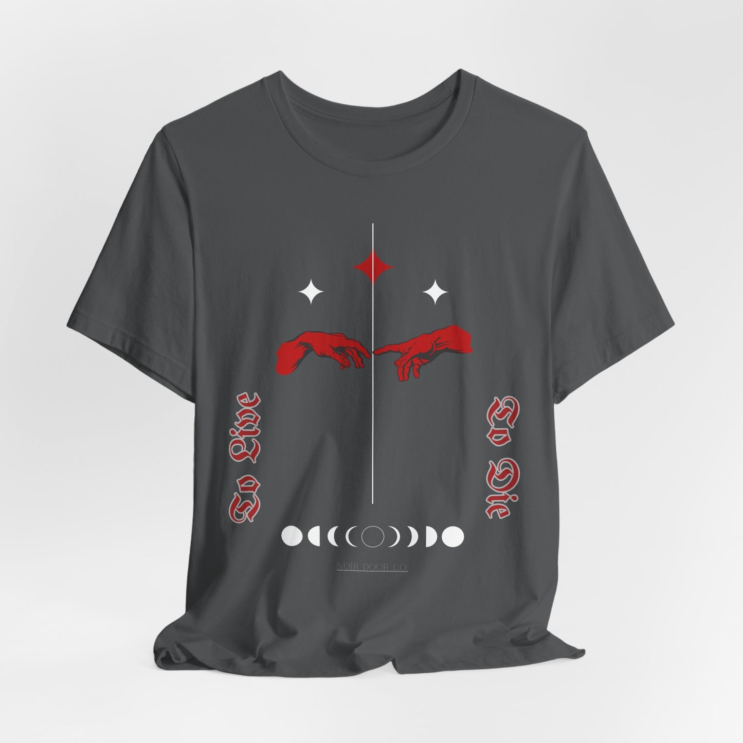 Gothic Moon Phases T-Shirt: Celestial Hands Graphic, USA Made