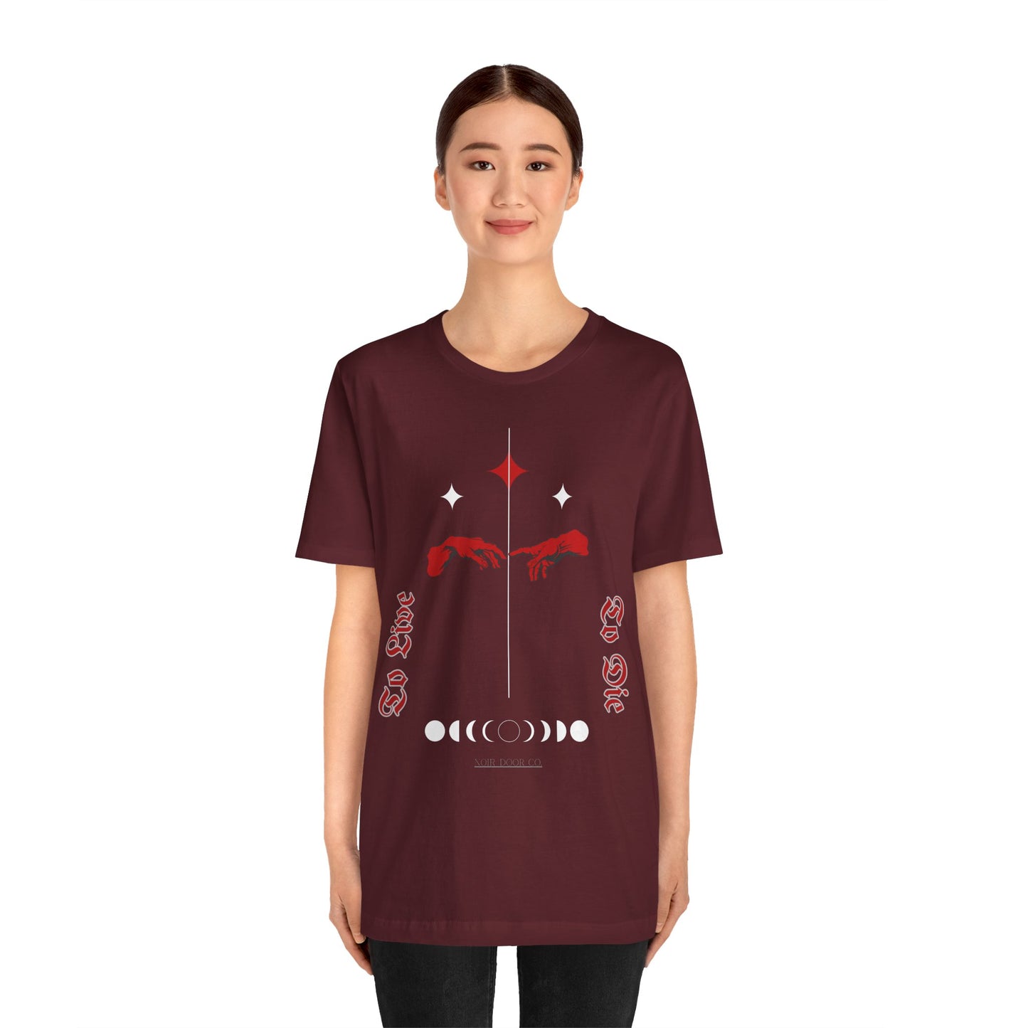 Gothic Moon Phases T-Shirt: Celestial Hands Graphic, USA Made
