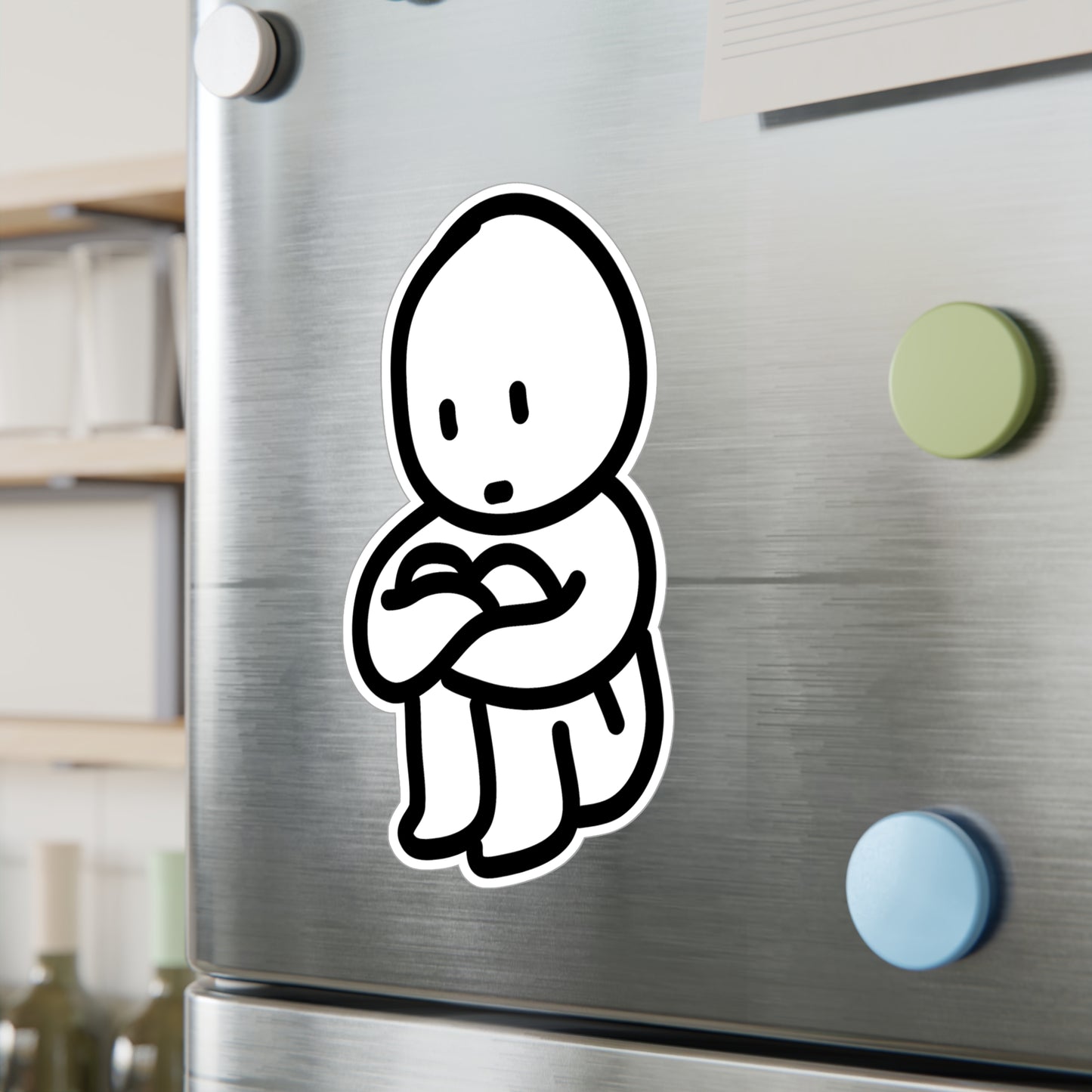 Cute Sad Vinyl Decals for Windows and Laptops, Motivational Sticker for Home Decor, Kid-Friendly Wall Art, Gift for Friends
