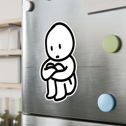 Cute Sad Vinyl Decals for Windows and Laptops, Motivational Sticker for Home Decor, Kid-Friendly Wall Art, Gift for Friends