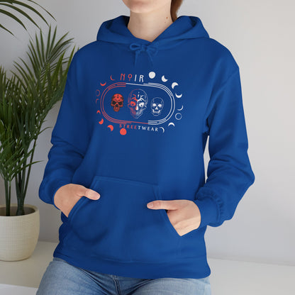 Celestial Oversized Hoodie for Her, Gothic Skull and Moon Pullover, Unique Alternative Apparel, Dark Aesthetic Top, Moody Fashion for Fall