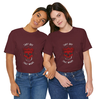 Gothic Red Skull Graphic Tee - Noir Door Dark Art Top