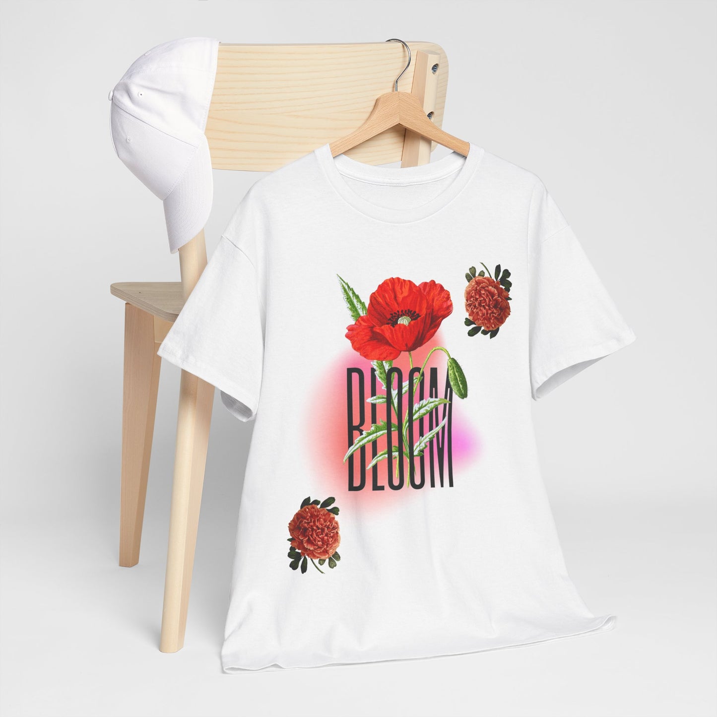 Floral Bloom Graphic Tee: Vibrant Botanical Rose Shirt