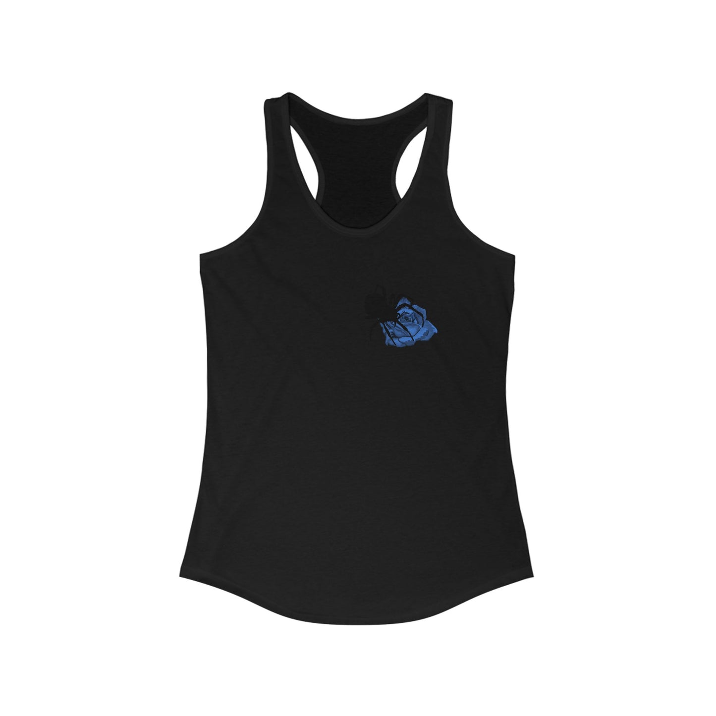 Gothic Floral Tank Top: Blue Rose Spider Graphic, Alt Clothing