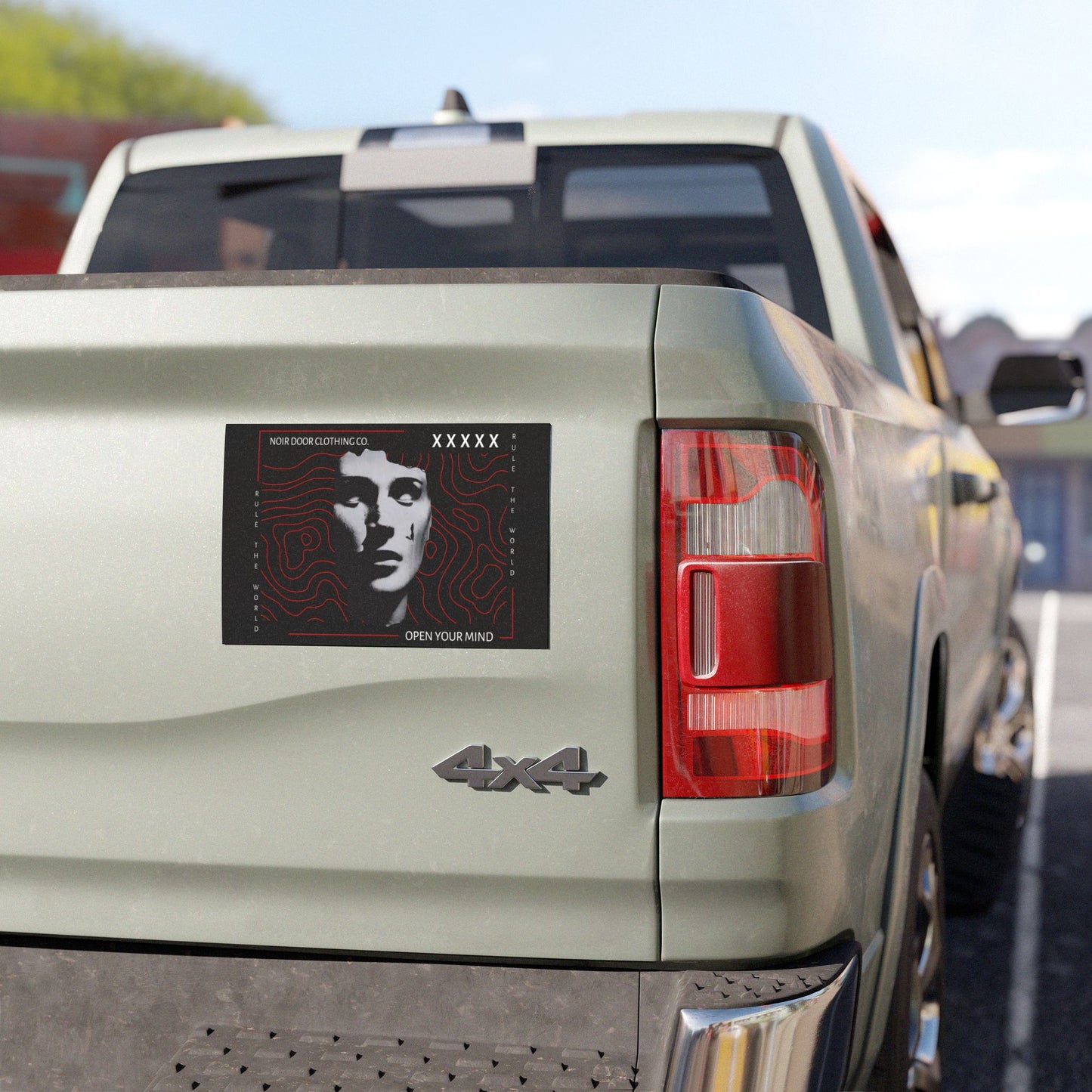 Dystopian Car Magnet: Rule The World, Open Your Mind - Noir Door Clothing