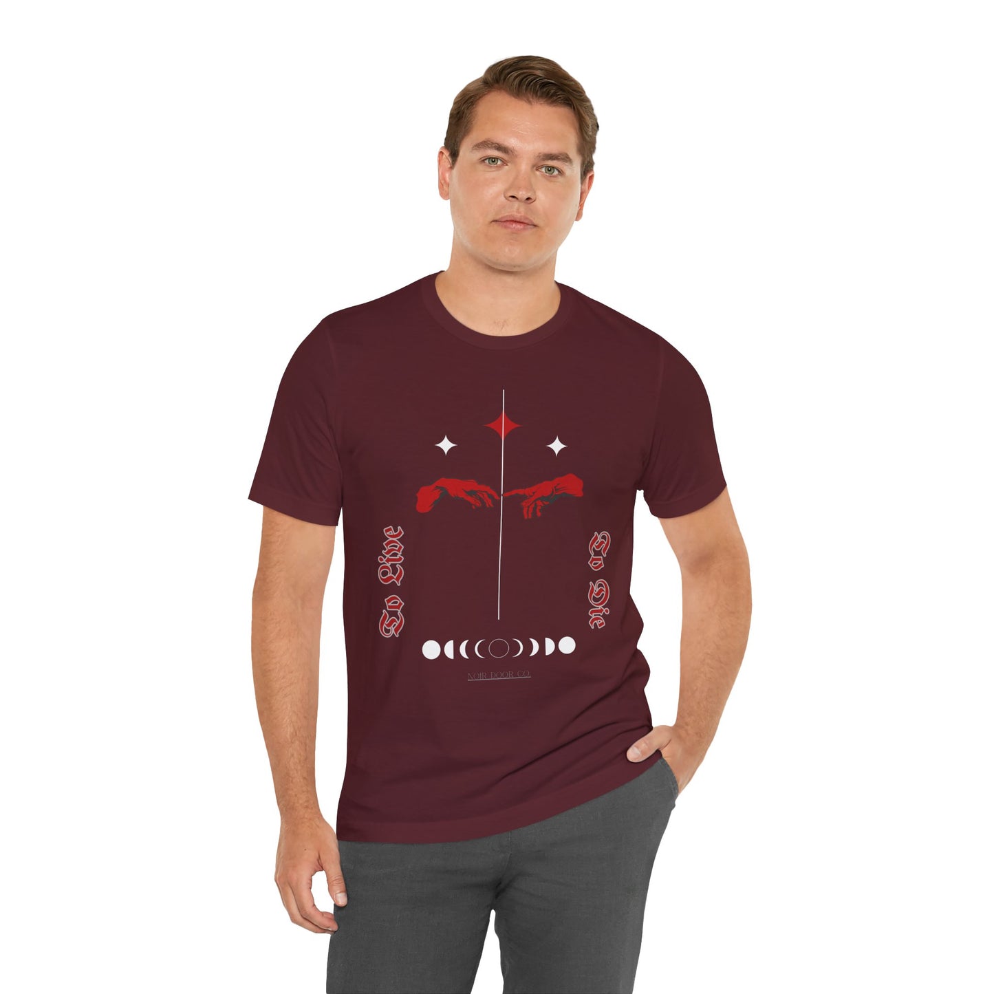 Gothic Moon Phases T-Shirt: Celestial Hands Graphic, USA Made