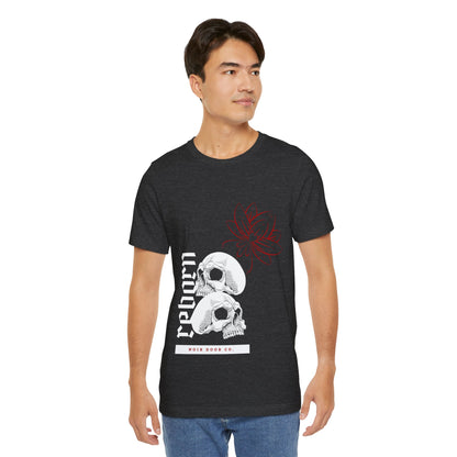 Reborn Skull Graphic Tee: Gothic Crown Design