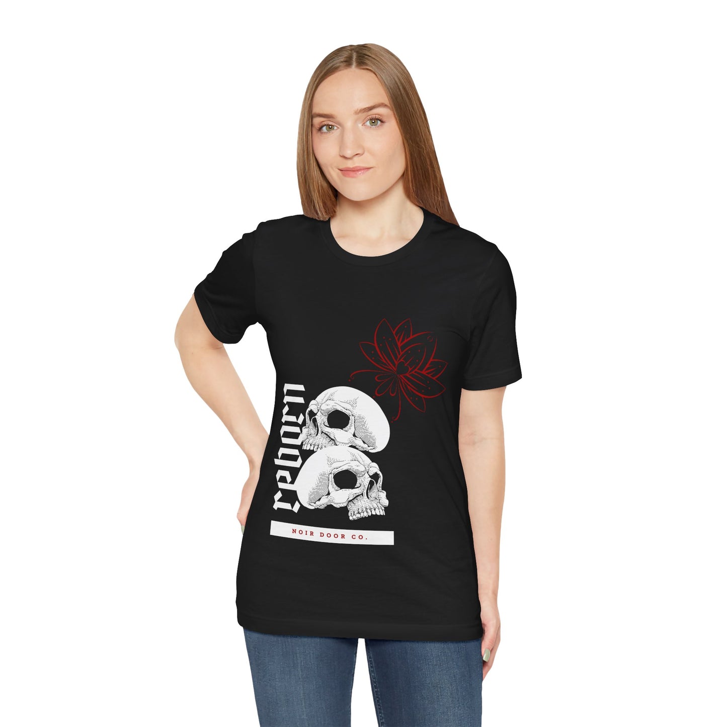 Reborn Skull Graphic Tee: Gothic Crown Design